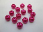 500 Fuschia Round Simulate Pearl Loose Beads 10mm