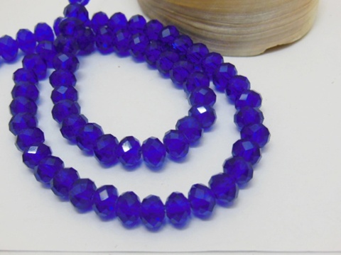 10Strand x 95Pcs Blue Faceted Crystal Beads 6mm - Click Image to Close